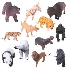 2020 New Drop ShiP 1Pc Plastic Zoo Animal Figure Model Tiger Leopard Hippo Giraffe Kids Toy 2024 - buy cheap