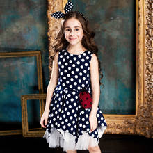 Платье Childdkivy для девочек, новинка 2020, платье принцессы для подростков и больших девочек, детская одежда с красной божьей коровкой, Детские вечерние платья для девочек 2-16 лет 2024 - купить недорого