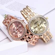 Luxury Women Quartz Wristwatch Rose Gold Diamonds Analog Quartz Watches Fashion No Scale Wristwatch Analog Clock Zegarek Damski 2024 - buy cheap