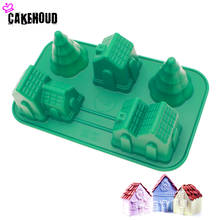 CAKEHOUD Christmas House and Tree Cake Mold for Fondant Cake Decorating Sugar Craft Mould Family Baking Tool Bakeware Mould 2024 - buy cheap