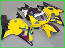 Kit de carenado de motocicleta, para GSXR600 750 01 02 03 GSXR 600 GSX-R750 K1 2003 2001 2002, color morado y amarillo, juego de carenados Sm40 2024 - compra barato