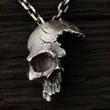 New Half Skull Head Pendant Necklace Gothic punk Retro Statement Hanging women men Street Style Tide Jewelry Gold Sliver Black 2024 - buy cheap