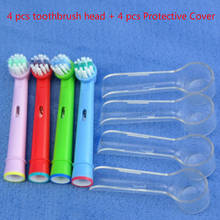 Cabezales de cepillo de dientes eléctrico, repuesto para Vitality, con cubierta protectora cerdas suaves, 4 unids/set por juego, nuevo 2024 - compra barato
