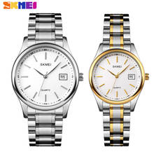 SKMEI Fashion Lover Quartz Women Men's Watch Stainless Steel Waterproof Japanese Movement Couple Bracelet Wristwatch reloj mujer 2024 - buy cheap