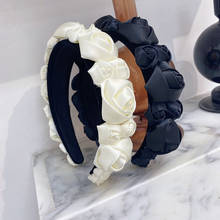 Three-dimensional flower headband fashion hair accessories women rose flower wide-brimmed fairy hairband wild hair band headwear 2024 - buy cheap