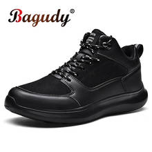 Botas de piel cálidas para hombre, zapatos deportivos cálidos a la moda, informales, botines cómodos para motocicleta, otoño e invierno, 2019 2024 - compra barato