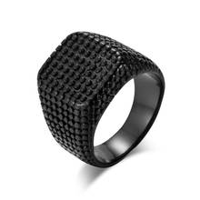 Male Men Big Large Rings Silver Black Color Stainless Steel Father Gift Fashion Jewelry Size 7 8 9 10 11 12 2024 - buy cheap