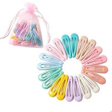 10/20/30/40Pcs=1Set Fashion Drop Hair Clips Candy Color Hairpins Hair Accessories for Girls Cute Barrette Headwear with Yarn Bag 2024 - buy cheap