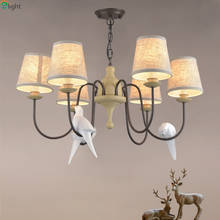 American Retro Resin Birds Led Chandeliers Lamparas Metal Living Room Led Pendant Chandelier Lighting Hanging Lights Fixtures 2024 - buy cheap