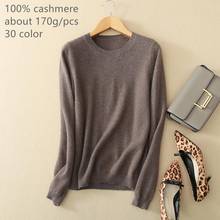 naizaiga  100% cashmere solid o-neck pullovers standard women sweater , BYD1 2024 - buy cheap