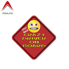 Aliauto Warning Car Sticker Stay Back Crazy Driver on Board Decal Accessories PVC for Vw Nissan Suzuki Peugeot Skoda,13cm*13cm 2024 - buy cheap