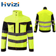 Yellow Jacket Men Safety Clothing With High Visibility Silver Reflective Tape Oxford Waterproof Work Jacket Pink Coat Women 2024 - buy cheap