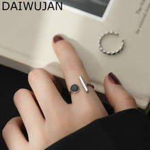 Anéis abertos de prata esterlina 925 coreana, para mulheres, minimalista, redondo, geométricos, dedo ajustável, para festa de casamento, joia 2024 - compre barato