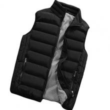 Autumn Winter Jacket Men Waistcoat Warm Sleeveless Casual Vest Top Coat Zipper Stand Collar Thick Outwear Plus Size Veste Homme 2024 - buy cheap