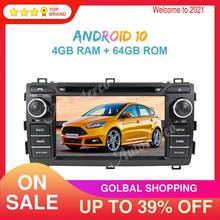 Carplay Android 10,0 64 для Toyota Auris 2013-2015 автомобильный DVD-плеер с GPS-навигацией, автомобильный стерео Мультимедийный радиомагнитофон 2024 - купить недорого