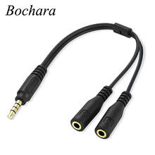 Bochara 3.5mm Audio Male to 3.5mm Audio Female+Mic Y Splitter Converter Karaoke Cable For Smart phone 2024 - buy cheap