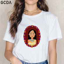 Camiseta de posahontas en el espejo para mujer, remera estética Ulzzang, camisetas de manga corta Harajuku, camisetas para niñas 2024 - compra barato