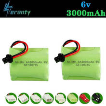 Bateria nimh de 6v e 3000mah para brinquedos rc, tanques de carros, caminhões, robôs, armas, bateria recarregável aa, 2 peças 2024 - compre barato