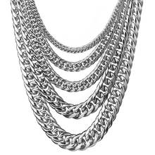 Granny Chic Boss Men Women Chain Silver 316L Stainless SteeL Curb Cuban Link Chain Eboy Jewelry 7/9/11/13/16/18/22mm 7-40inch 2024 - buy cheap