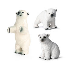 New Mini Simulation Arctic Wild Animal Polar Bear Model Figures Collection Cognition Educational Toy for Children Christmas Gift 2024 - buy cheap
