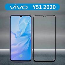 Vidro temperado 3d com cola completa para vivo y51 2020, capa completa 9h, película protetora de tela à prova de explosão, vivo y51 2020 2024 - compre barato