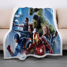 Fleece Blanket Avengers 3D Print Sherpa  Sofa Couch Quilt Cover Travel Bedding Iron Man Hulk Velvet Throw Fleece Blanket 2024 - buy cheap