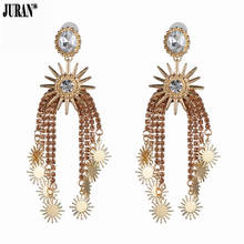 JURAN 2019 New Fashion Shiny Tassel Drop Dangle Earrings Boho Statement Big Long Earrings For Women Jewelry Fringing Pendientes 2024 - buy cheap