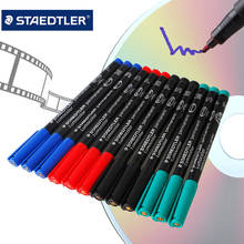 Staedtler lumocolor-marcador permanente para animais com ponta de feltro, à prova d'água, preto, azul, verde e vermelho, para cd/grafite, vidro de metal, 313/317/318 2024 - compre barato