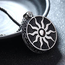 Stainless Steel Black Round Vintage Sun Pendant Necklace Viking Jewelry For Women Men Punk Rock Jewelry 2024 - buy cheap