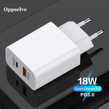 Oppselve, carregador rápido de 18w 3.0 usb, carregador qc3.0 pd3.0 pd de parede, adaptador de carregador de celular para iphone 12 mini 11 pro xs max xr 2024 - compre barato