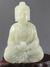 YM Copper Statue Chinese Handwork Jade Carving Buddha Pendant Collection Jade Sakyamuni Buddha Statues 2024 - buy cheap