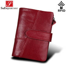 2020 Genuine Leather Women Wallet And Purses Coin Purse Female Small Portomonee Rfid Walet Lady Men Money Bag Memory Card Holder 2024 - buy cheap