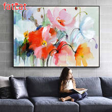 FATCAT-pintura diamante 5D DIY de flores de color abstracto, bordado de diamantes completo, punto de cruz, mosaico, costura, decoración del hogar AE1577 2024 - compra barato