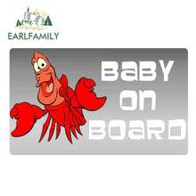 EARLFAMILY 13cm x 8cm Car Styling Baby on Board Little Mermaid Vinyl Vehicle Kids Graphic Car Sticker 2024 - buy cheap