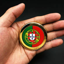 Insignia del emblema del coche, etiqueta engomada del tanque de Gas de la motocicleta, oro, Portugal, bandera portuguesa, 3D 2024 - compra barato