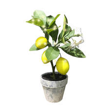 Искусственное Лимонное дерево бонсай, искусственное дерево для дома и офиса, искусственные фрукты для сада 2024 - купить недорого