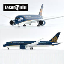 JASON TUTU-modelo de avión Boeing B787 de las aerolíneas de Vietnam, 43-47cm, escala 1/160, luz de resina fundida a presión y avión de rueda, regalo 2024 - compra barato