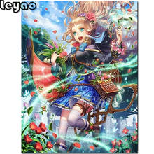 handcrafted diamond painting cartoon girl Japanese diamond Embroidery 5D DIY full square round mosaic anime girl Decorative home 2024 - buy cheap