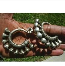 Free shipping  Charming Tibet Tribal Jewelry Miao Silver Big Hollow Earrings pair 2024 - buy cheap