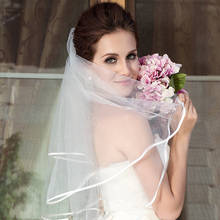 Simples curto tule véus de casamento barato branco marfim véu de noiva para noiva mariage acessórios de casamento véu de noiva 2024 - compre barato