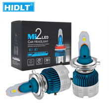 Hidlt lâmpadas de farol automotivo, 2 peças, 50w, 6000lm, mi2, led, h7, h1, h8, h11, 9005, 9006, h4, 12v, 6500k, luz branca para carro 2024 - compre barato