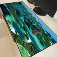 Xgz pedra paisagem do mar super grande 900x4 0/600x300mm, mousepad de borracha à prova d'água para computador, tablet de jogos com travamento de borda 2024 - compre barato