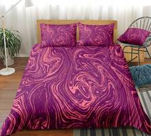 Juego de ropa de cama de mármol, juego de funda nórdica de color rosa y rojo, ropa de cama abstracta de mármol, colcha roja, textiles de microfibra para el hogar para niños 2024 - compra barato