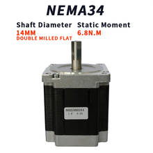 Nema34 86 шаговый двигатель диаметр оси 14 мм Длина 98 мм крутящий момент 6.8N.m двухфазный четырехпроводный 1,8 градусов 6A Гибридный двигатель 2024 - купить недорого