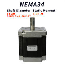 nema34 86 stepper motor axis diameter 14mm length 98mm torque 6.8N.m two-phase four-wire 1.8 degrees 6A hybrid motor 2024 - buy cheap