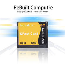 Карты GoldenDisk CF ATA SSD, 64 ГБ, карта CFast SATA 3,0 Cfast 6 Гбит/с, четырехканальные каналы для 4K HD камеры 2024 - купить недорого