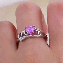 Роскошные женские туфли-лодочки розового цвета из опалового камня кольцо классический серебристый цвет мама кольца для женщин модные невеста любовь Обручальное кольцо с сердцем 2024 - купить недорого
