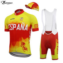 Conjunto de ropa de ciclismo clásica de España para Hombres, ropa de bicicleta de montaña, con almohadilla de gel de alta calidad, color naranja, Maillot, Culotte 2024 - compra barato