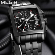 MEGIR Watch Men Waterproof Chronograph Military Male Clock Top Brand Luxury Stainless Steel Business Man Sport Wristwatch 2018 2024 - купить недорого