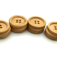 Botões de madeira de 4 buracos, botões de costura redondos em cores naturais faça você mesmo acessórios de costura e artesanato de roupas, peças 2024 - compre barato